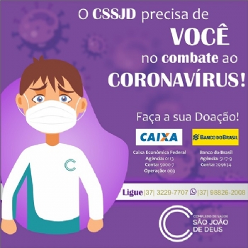O Hospital São João de Deus precisa de VOCÊ no combate ao Coronavírus - 