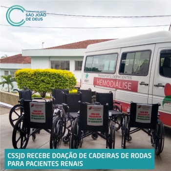 CSSJD recebe doação de cadeiras de rodas para pacientes renais - 