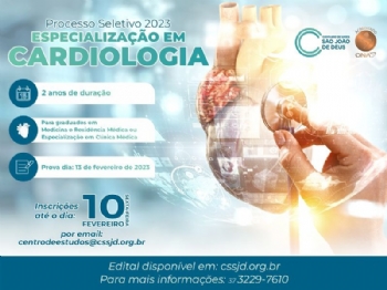 CSSJD lança novo Edital de Processo Seletivo para Especialização em Cardiologia - 