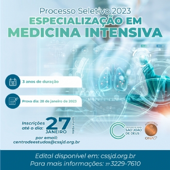 CSSJD lança novo Edital de Processo Seletivo para Especialização em Medicina Intensiva - 