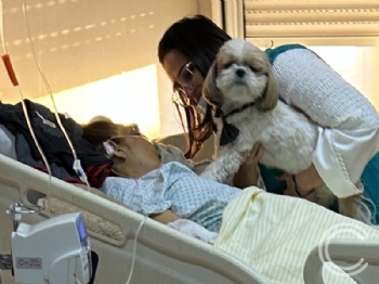 Paciente se emociona ao receber visita dos seus cachorros de estimação - 